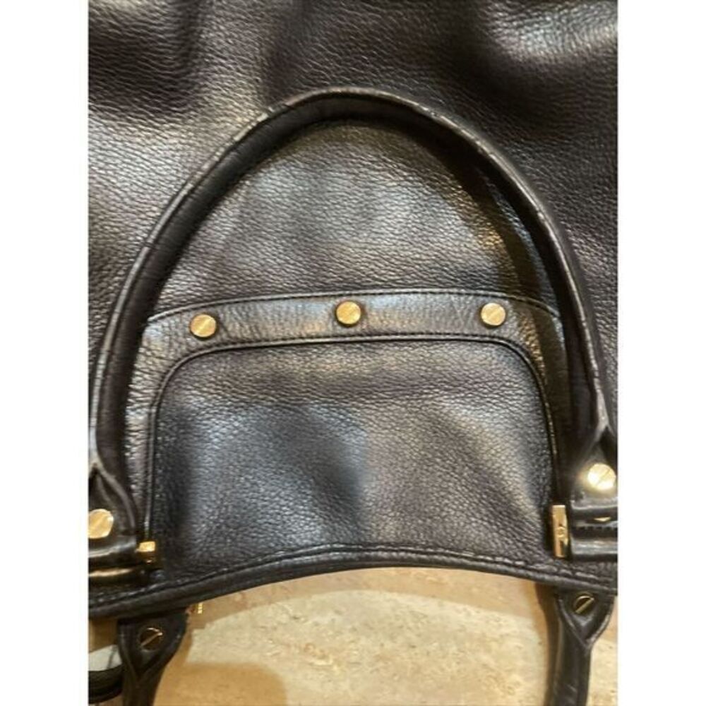 Tory Burch Amanda Hobo Black Pebbled‎ Leather Handbag Satchel Shoulder Messenger - Picture 8 of 14